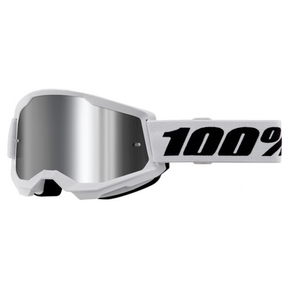 100% STRATA 2 ZATEMNJENA MOTOKROS OČALA WHITE 100% STRATA 2 ZATEMNJENA MOTOKROS OČALA WHITE